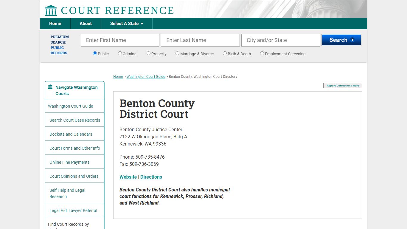 Benton County District Court - Courtreference.com