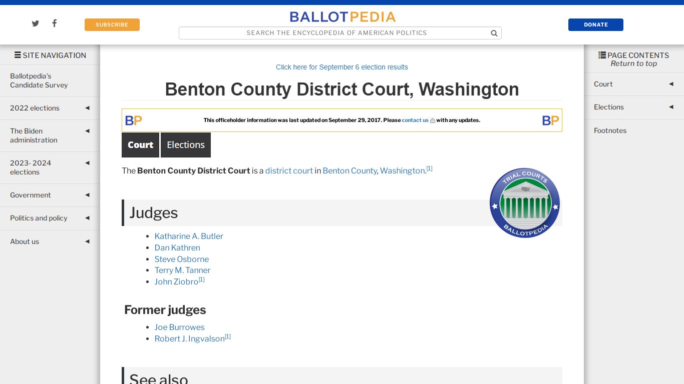 Benton County District Court, Washington - Ballotpedia